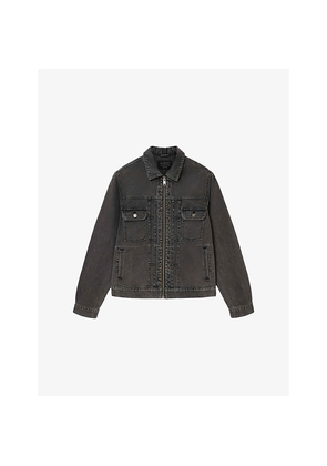 Mens Allsaints Brightmore Zip-Up Denim Jacket