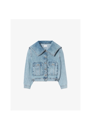 Womens Claudie Pierlot Contrast Stitch Denim Jacket