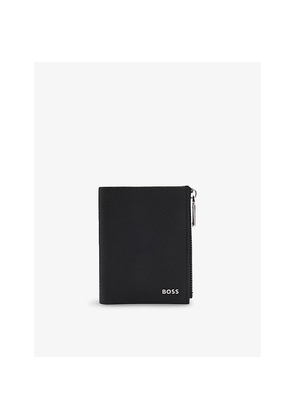 Mens Boss Zipped 6-Slot Leather Wallet
