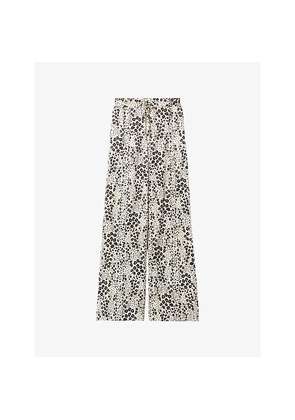 Womens Claudie Pierlot Animal Print Satin Trousers