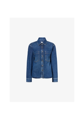 Womens Frame The Polished Relaxed-Fit Denim Shirt