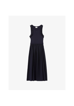 Womens Claudie Pierlot Two-In-One Sleeveless Cotton Midi Dress