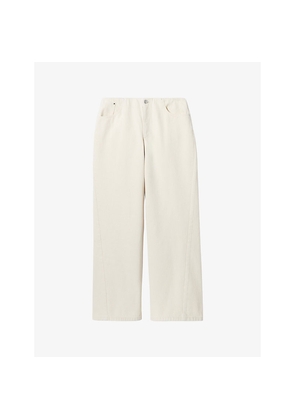 Womens Claudie Pierlot Wide-Leg Ecru Denim Jeans