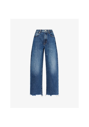 Womens Frame The Bow Curved-Leg Denim Jeans