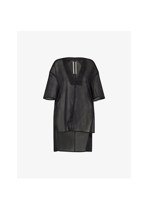 Womens Rick Owens Island V-Neck Cotton Top