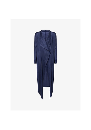 Womens Pleats Please Issey Miyake Waterfall Pleats Knitted Coat