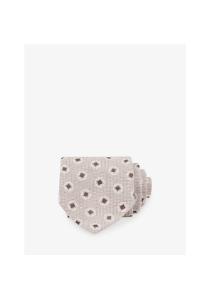 Mens Reiss Vito Square Medallion-Print Cotton and Silk Tie