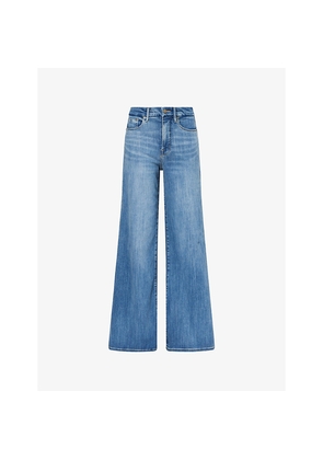 Womens Good American Good Waist High-Rise Palazzo Stretch-Denim Jeans