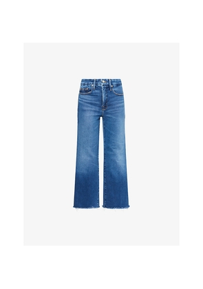 Womens Good American Good Legs Cropped Mini Boot-Cut Denim Jeans