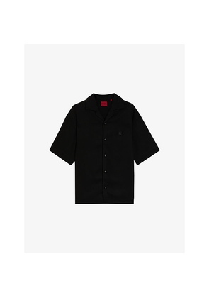 Mens Hugo Logo-Embroidered Oversized-Fit Woven Shirt