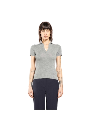 Ribbed-Knit Polo Shirt