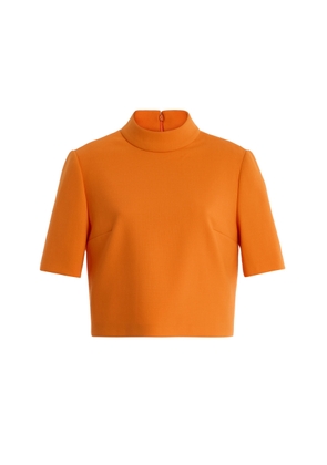 Carolina Herrera Tailored Bi-Stretch Wool Mockneck Top - Moda Operandi