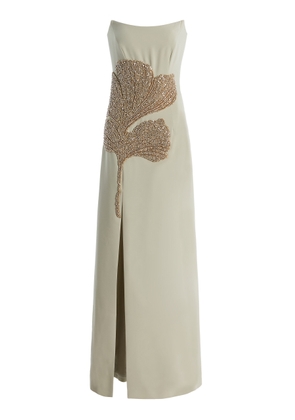 Costarellos Faranna Crystal-Appliquéd Crepe Gown - Moda Operandi