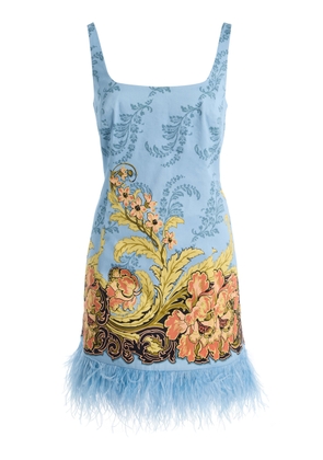 Cara Cara Carlie Feather-Trimmed Cotton-Sateen Mini Dress - Moda Operandi