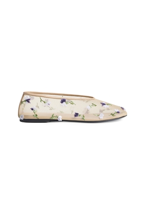 Khaite Marcy Floral-Embroidered Mesh Flats - Moda Operandi