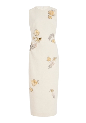 Oscar de la Renta Embellished Tweed Midi Dress - Moda Operandi
