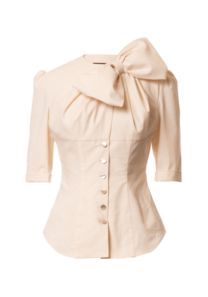 Lena Hoschek Bow Embellished Cotton Top - Moda Operandi