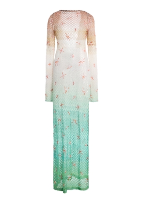 Missoni Embroidered Metallic-Knit Maxi Cover-Up Dress - Moda Operandi