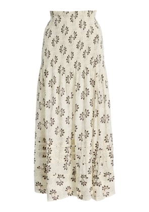 Ilio Nema Ceres Shell-Detailed Printed Cotton-Voile Maxi Skirt - Moda Operandi