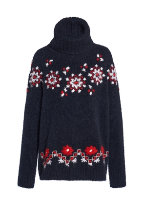 Moncler Grenoble Embroidered Alpaca-Wool Turtleneck Sweater - Moda Operandi