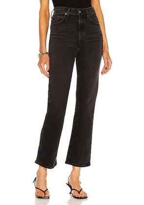 AGOLDE Pinch Waist High Rise Kick Flare Jeans in Panoramic - Black. Size 25 (also in 28, 30, 31, 32, 33, 34).