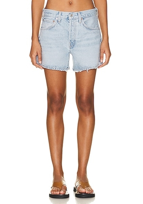 AGOLDE Parker Long Short in Twister - Denim-Light. Size 32 (also in 33, 34).