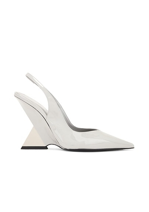 THE ATTICO Cheope Slingback Pump in Grey & Nickel - Grey. Size 37 (also in ).