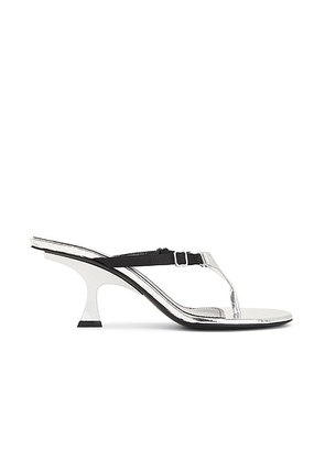 THE ATTICO Bes Sandal in Silver - Metallic Silver. Size 38 (also in 36.5, 37.5, 41).