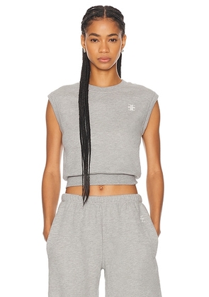Eterne Sleeveless Crewneck Top in Heather Grey - Grey. Size XS (also in ).