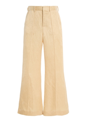 Rosie Assoulin Paneled and Piped Linen-Blend Flared Pants - Moda Operandi