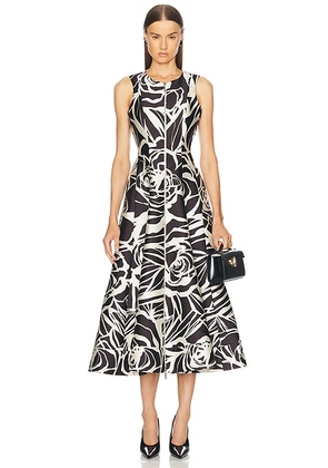 Alexis Lazaro Midi Dress in Black Petal - Black. Size XS (also in ).