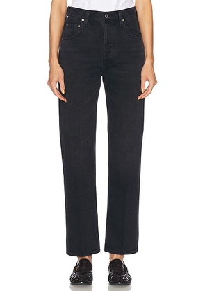 Citizens of Humanity Baretta Relaxed Straight Jeans in Anreas - Black. Size 27 (also in ).