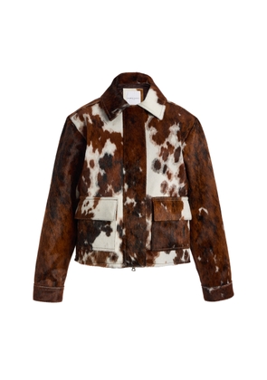 Brandon Maxwell The Blaine Cow-Print Leather Jacket - Moda Operandi