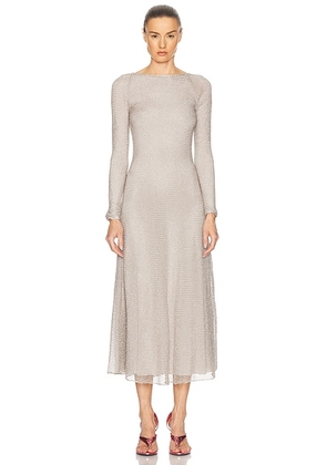 ALAÏA Long Chain Dress in Argent - Metallic Silver. Size 38 (also in 36).