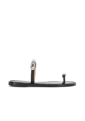 Amanu The Samburu Sandal in Black & Silver - Black. Size 6 (also in 7).