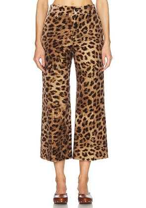 Chloe Leopard Pant in Worn Brown - Brown. Size 34 (also in ).