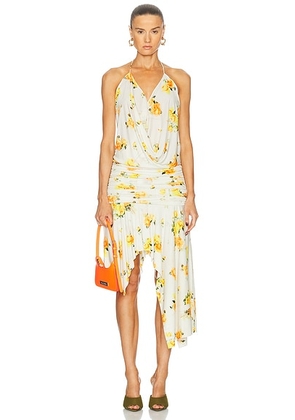Acne Studios Dikata Dress in Orange & White - Cream,Orange. Size 36 (also in 38).