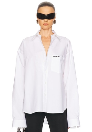 Balenciaga Long Sleeve Regular Shirt in White - White. Size 40 (also in 42).