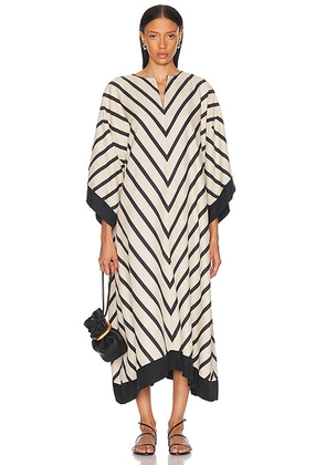 By Malene Birger Cicine Dress in Diagonal Stripe - Cream,Black. Size 40 (also in 34, 38).