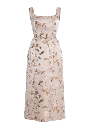 STAUD Zoe Floral Jacquard Midi Dress - Moda Operandi