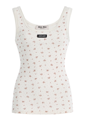 Miu Miu Ribbed Cotton Tank Top - Moda Operandi