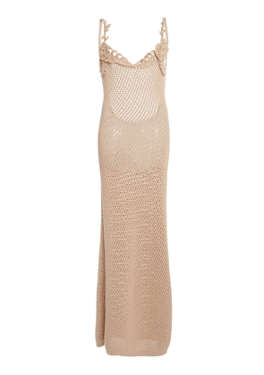 Elie Saab Crochet-Knit Cotton-Blend Maxi Dress - Moda Operandi