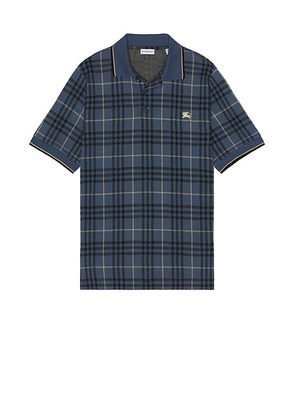 Burberry Check Slim Polo With EKD in Bay IP Check - Navy. Size XL/1X (also in XXL/2X).