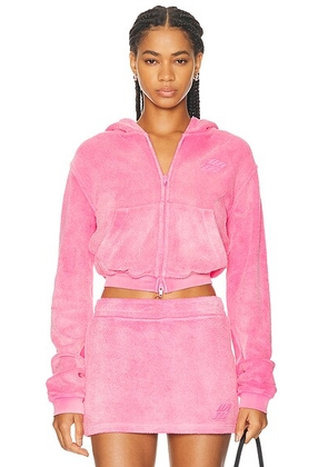 Alexander Wang Shrunken Zip-Up Jacket in Washed Lotus - Pink. Size M (also in S).