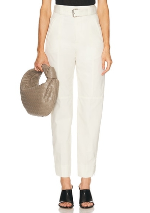 Bottega Veneta Belted Trouser in Frosting - White. Size 38 (also in 40).