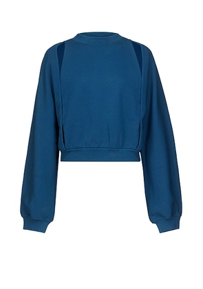 ALAÏA ALAΪA Cut-Out Sweater in Petrole - Navy. Size 38 (also in ).