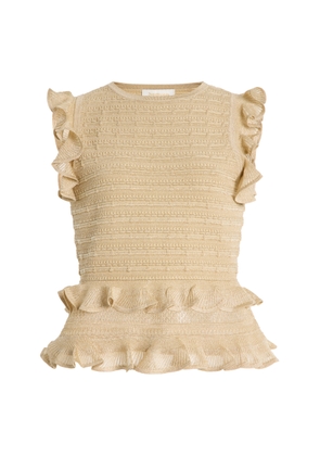 Zimmermann Hypnotic Metallic Lace Knit Halter Top - Moda Operandi