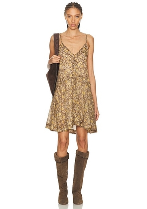 Isabel Marant Etoile Danielle Dress in Khaki - Brown,Mustard. Size 34 (also in 36).