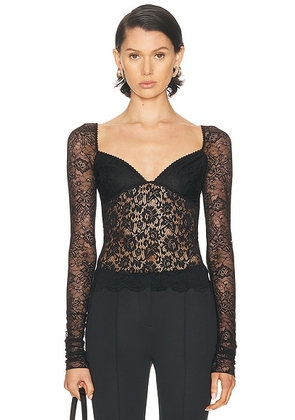 Blumarine Long Sleeve Top in Black - Black. Size 42 (also in ).