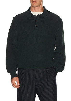 Corridor Long Sleeve Slouchy Polo in Green - Dark Green. Size M (also in ).